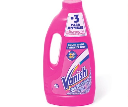 «Vanish» — гелевый пятновыводитель для цветной одежды. Цена — от 130 ₽ (зависит от объема)