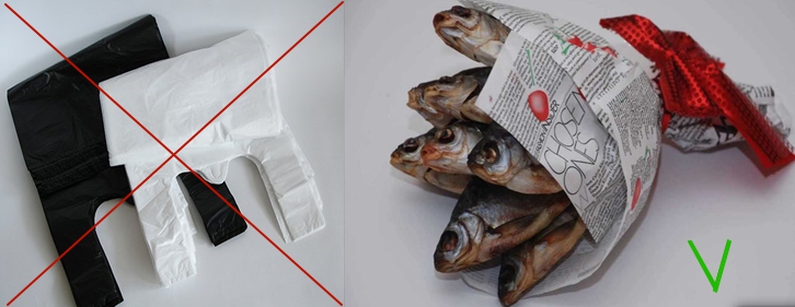 Не держите вяленого леща и тарань в полиэтиленовом пакете. У рыбы изменится вкус, появится неприятный запах и плесень